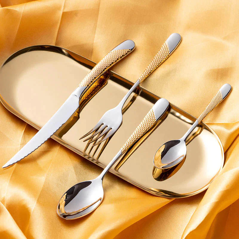 Drillan Cutlery Set – 304 Stainless Steel Luxury Textured Design