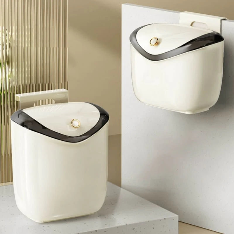 Dual-Mount Trash Bin for Kitchen and Bathroom Lattea