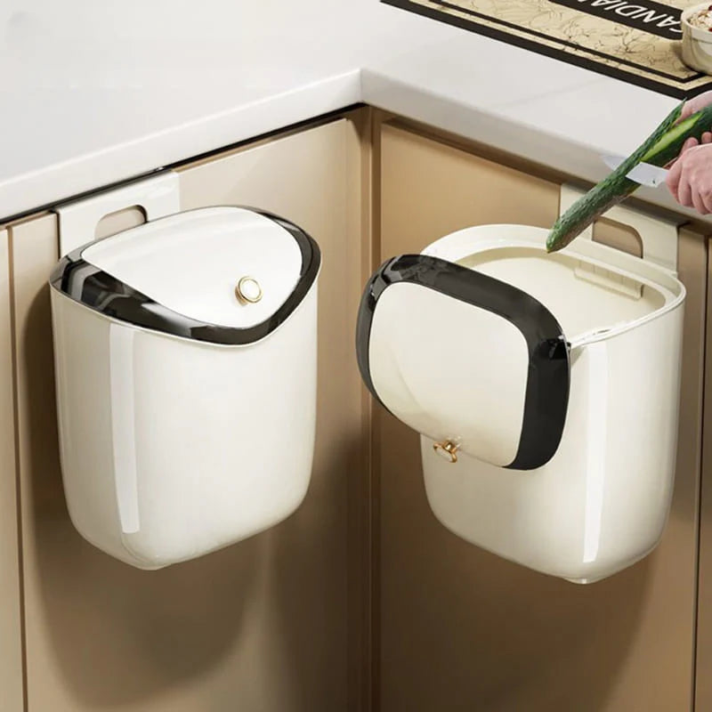 Dual-Mount Trash Bin for Kitchen and Bathroom Lattea