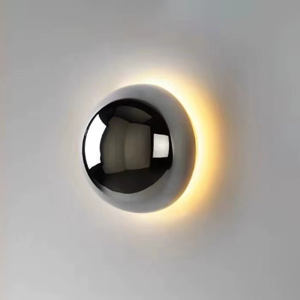 Eclipse Chrome Globe Wall Light Japandi Sphere Sconce - Lattea Global