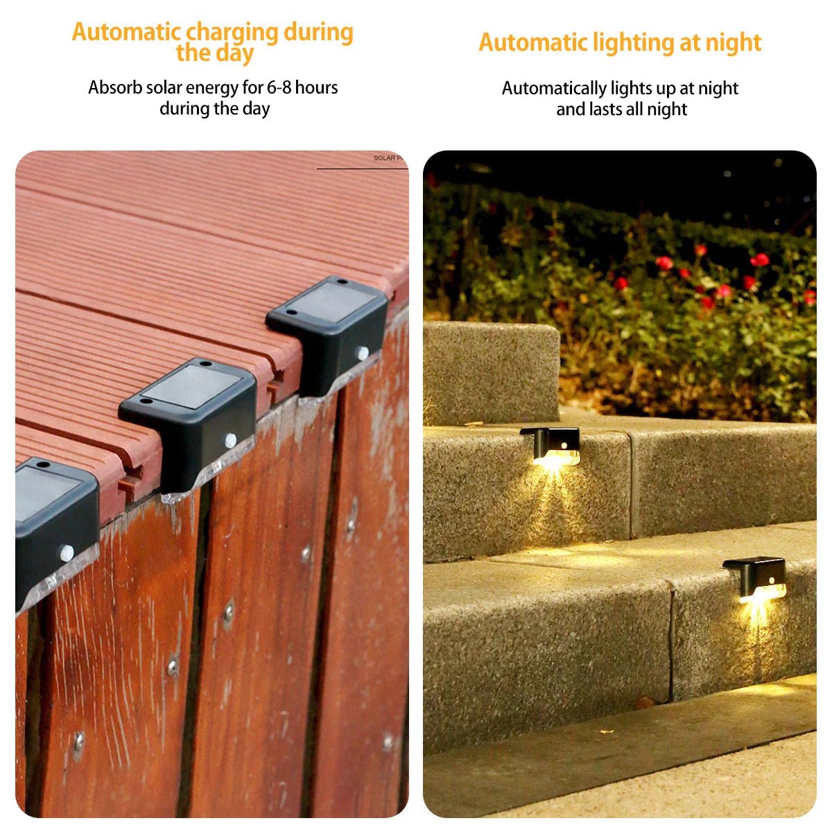EcoGlow Solar Fence Lights - 4 - Pack Weatherproof LED Outdoor Lighting - Lattea Global