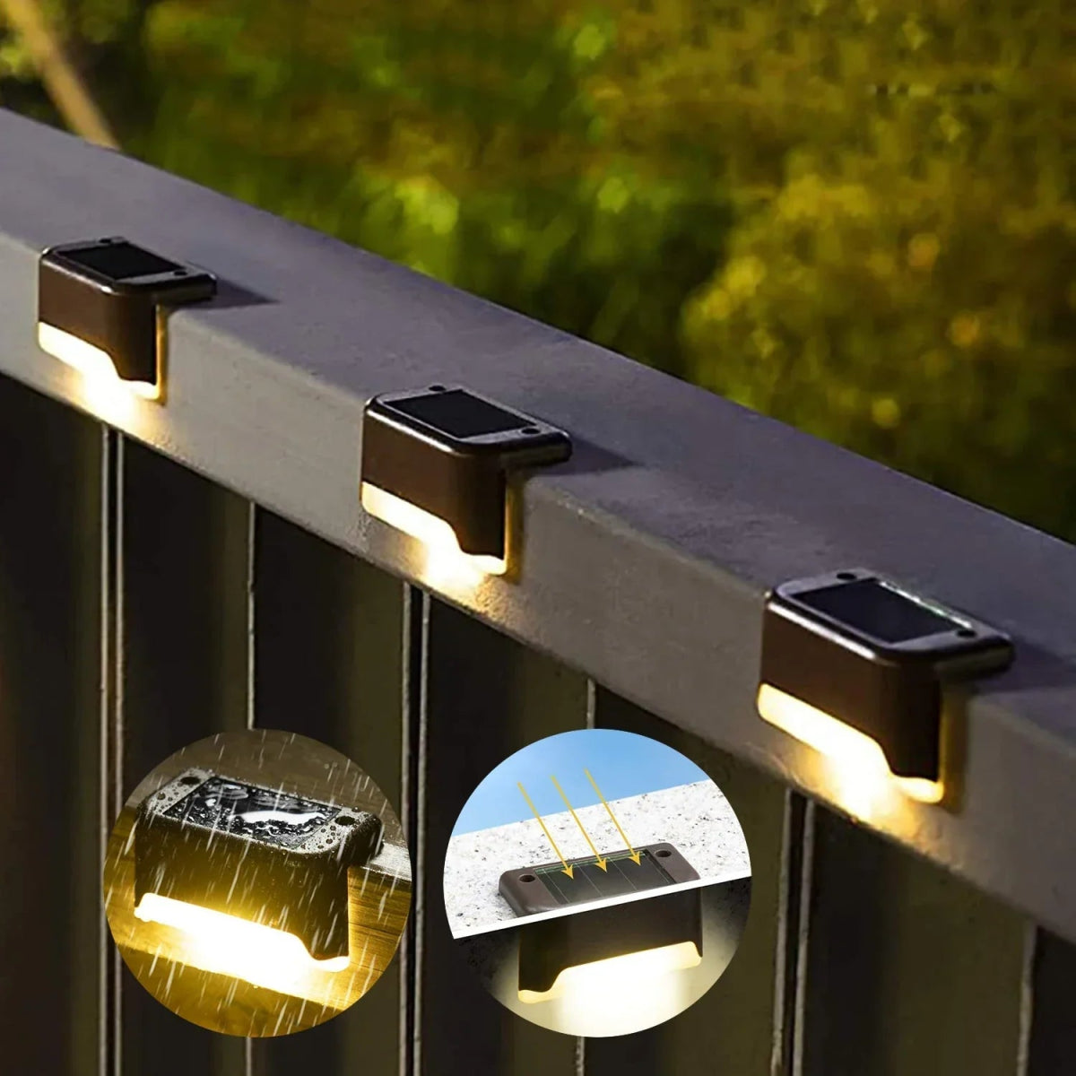 EcoGlow Solar Fence Lights - 4 - Pack Weatherproof LED Outdoor Lighting - Lattea Global