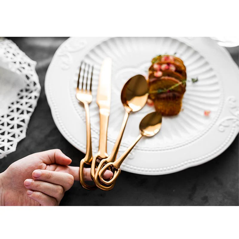 Elegance Ringlet Flatware Set – 18/10 Stainless Steel & Ring Handle