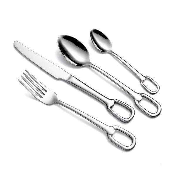 Elegance Ringlet Flatware Set – 18/10 Stainless Steel & Ring Handle