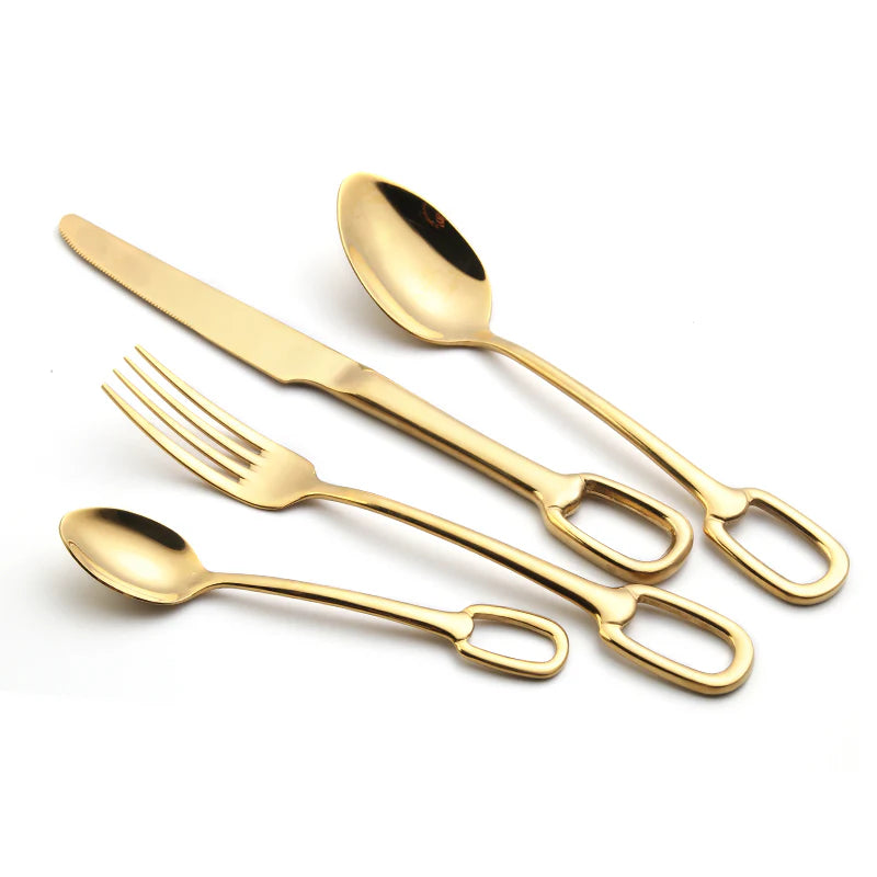 Elegance Ringlet Flatware Set – 18/10 Stainless Steel & Ring Handle