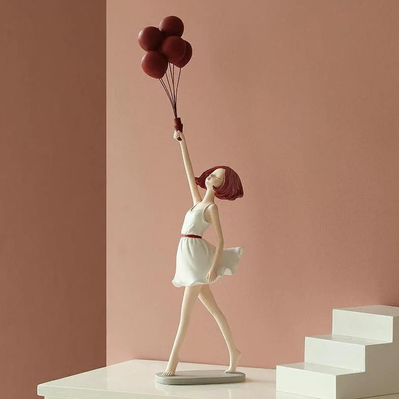 Elegant Balloon Girl Sculpture