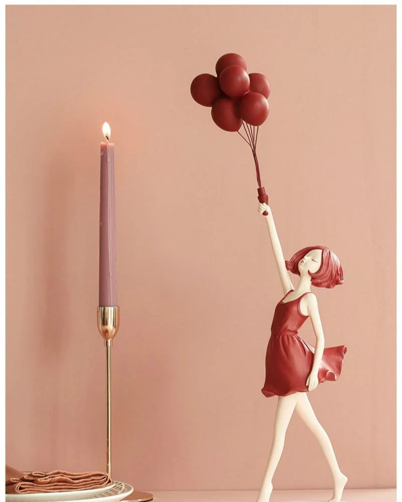 Elegant Balloon Girl Sculpture