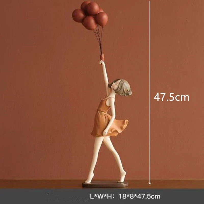 Elegant Balloon Girl Sculpture