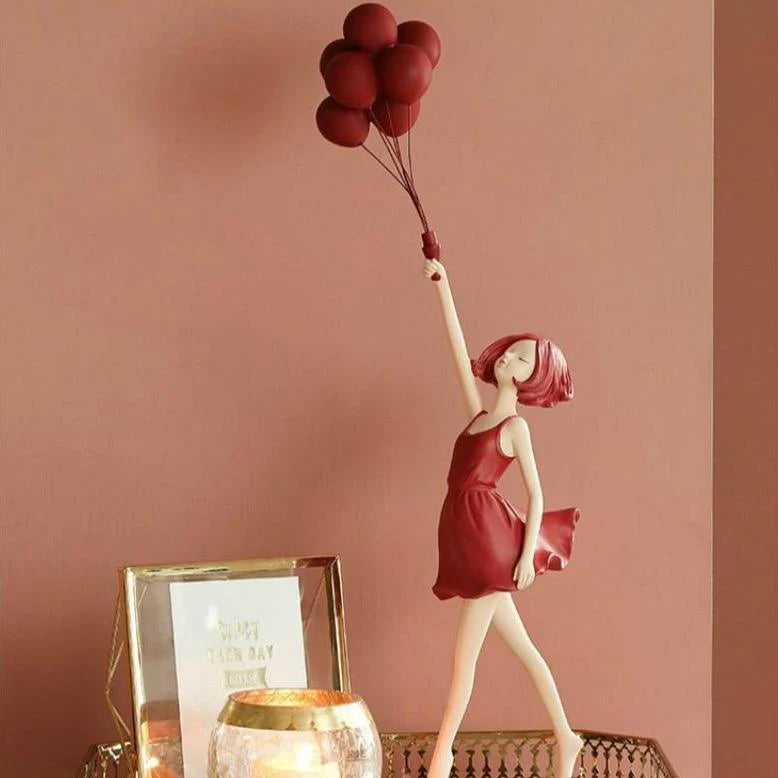 Elegant Balloon Girl Sculpture