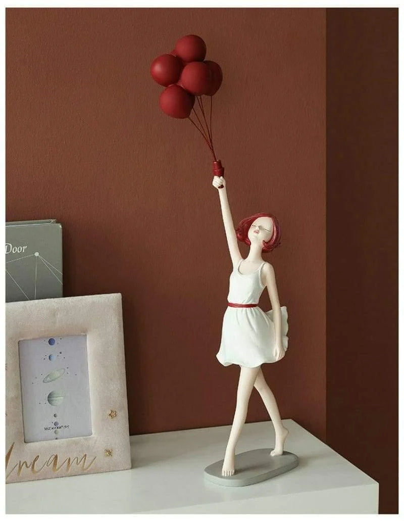 Elegant Balloon Girl Sculpture