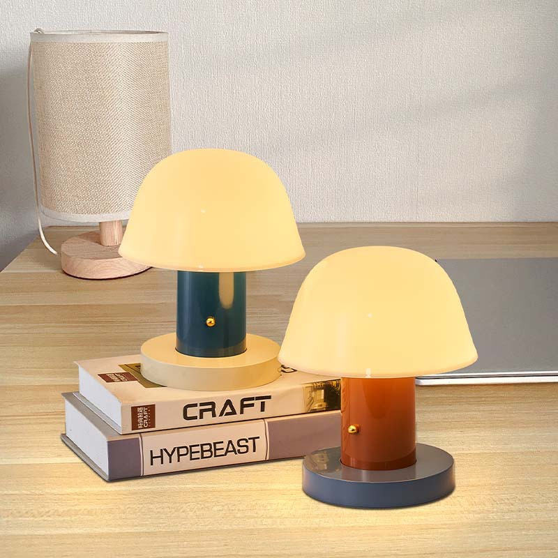 Tiny Mushroom Table Lamp with Frosted Glass Shade