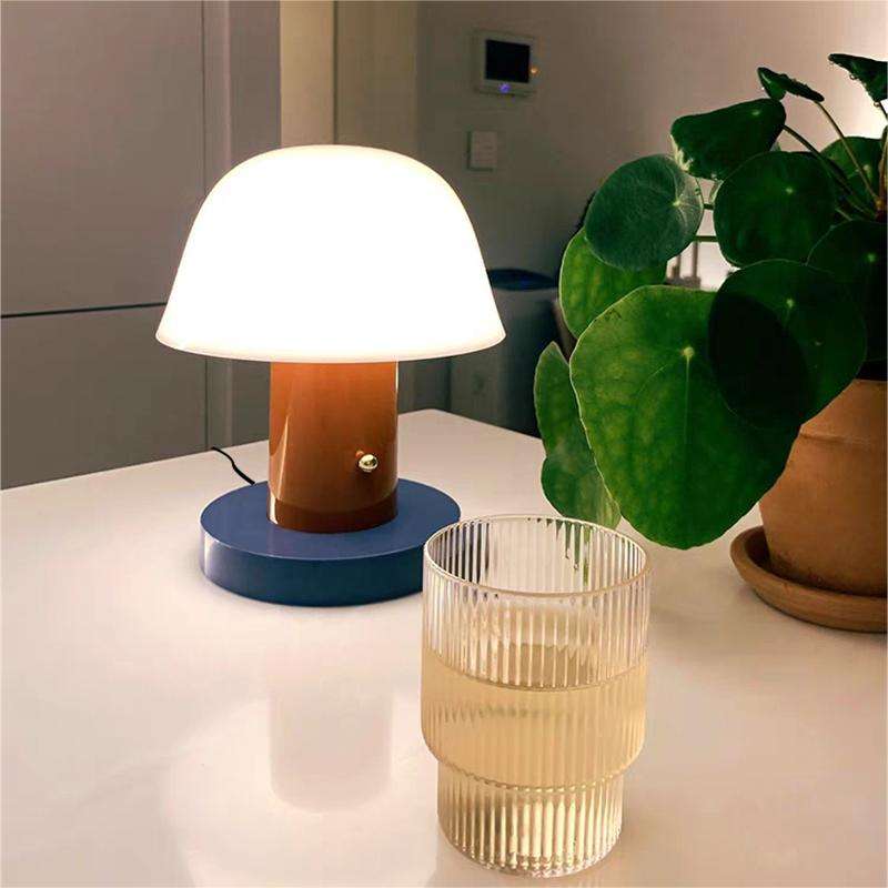 Tiny Mushroom Table Lamp with Frosted Glass Shade