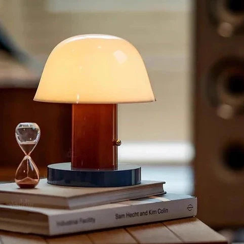 Tiny Mushroom Table Lamp with Frosted Glass Shade