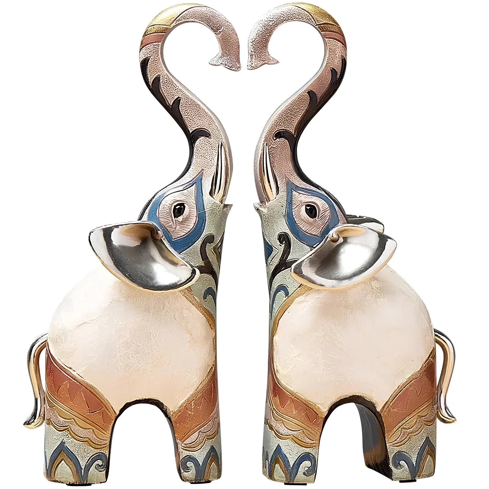 Set of 2 Elephant Figurines – Wildlife Decor