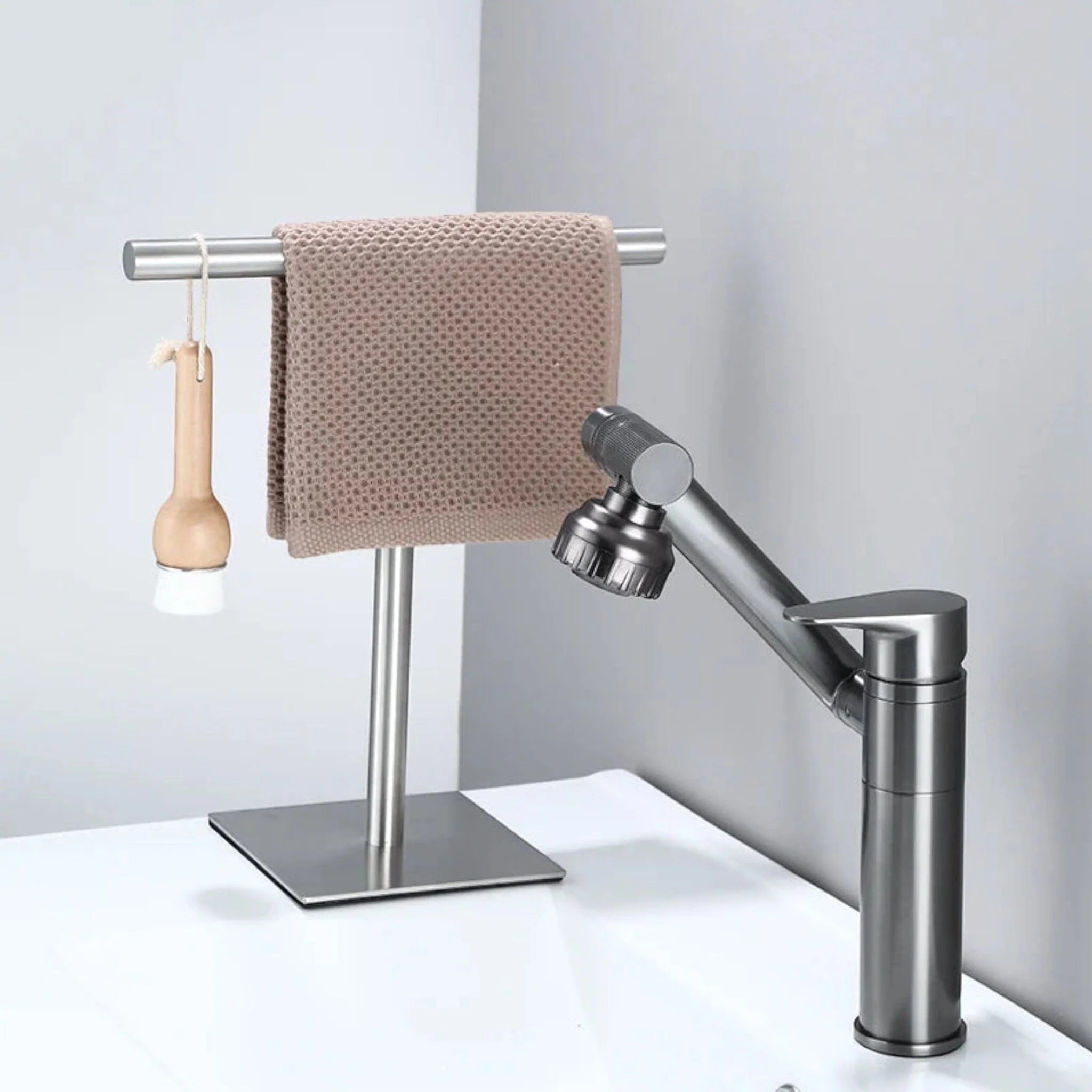 Freestanding Metal Hand Towel Rack for Bathroom