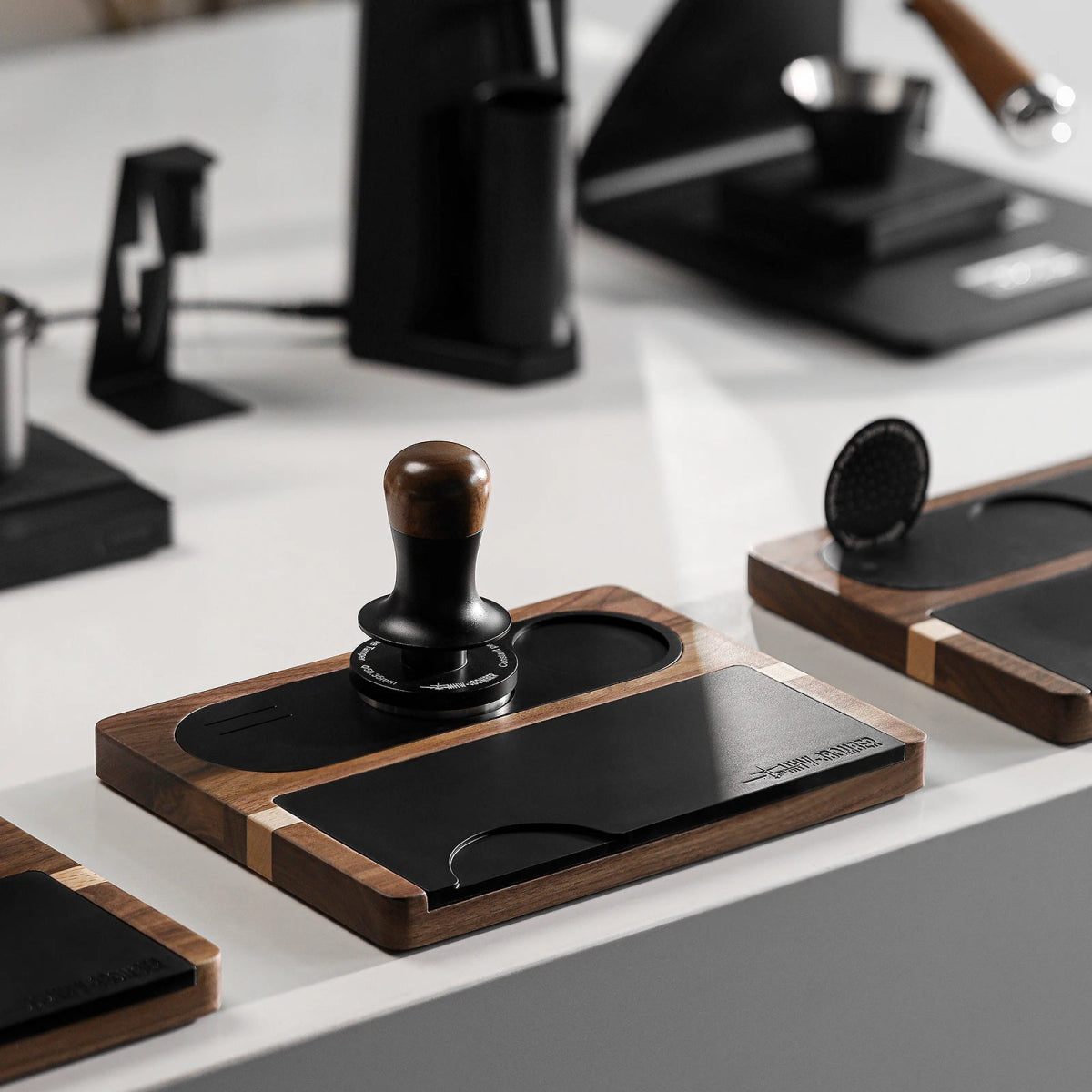 Espresso Tamping Station - Wood with Silicone Pad - Lattea Global