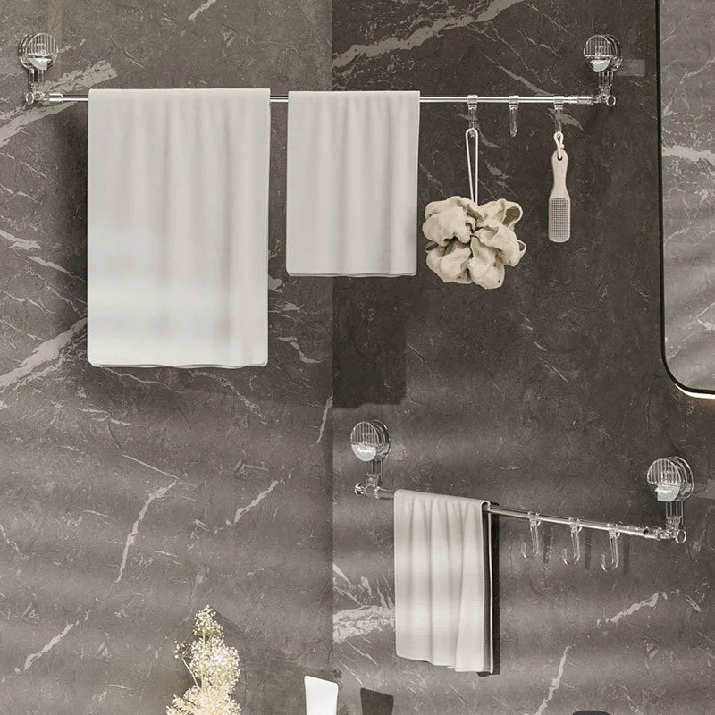 Extendable Suction Towel Rack with Hooks - Lattea Global