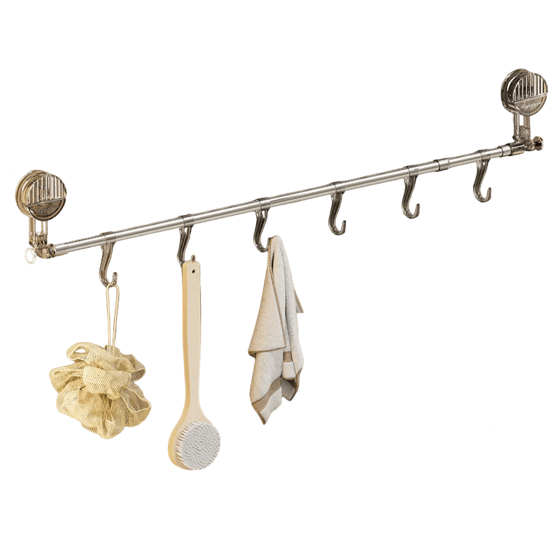 Extendable Suction Towel Rack with Hooks - Lattea Global