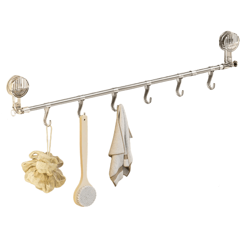 Extendable Suction Towel Rack with Hooks - Lattea Global