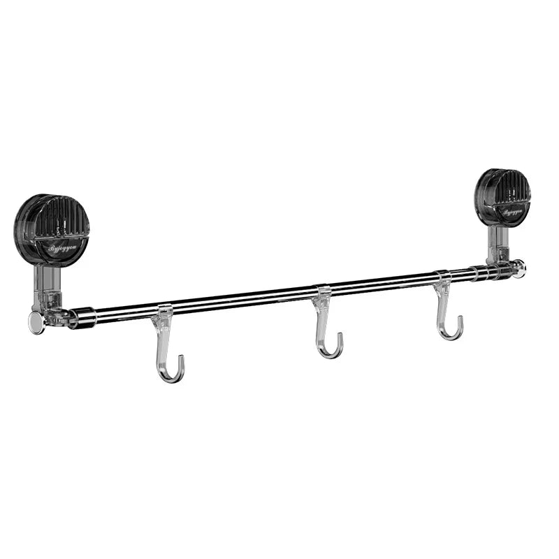 Extendable Suction Towel Rack with Hooks