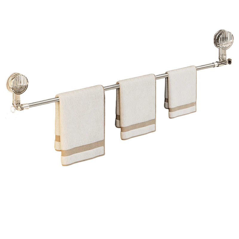 Extendable Suction Towel Rack with Hooks