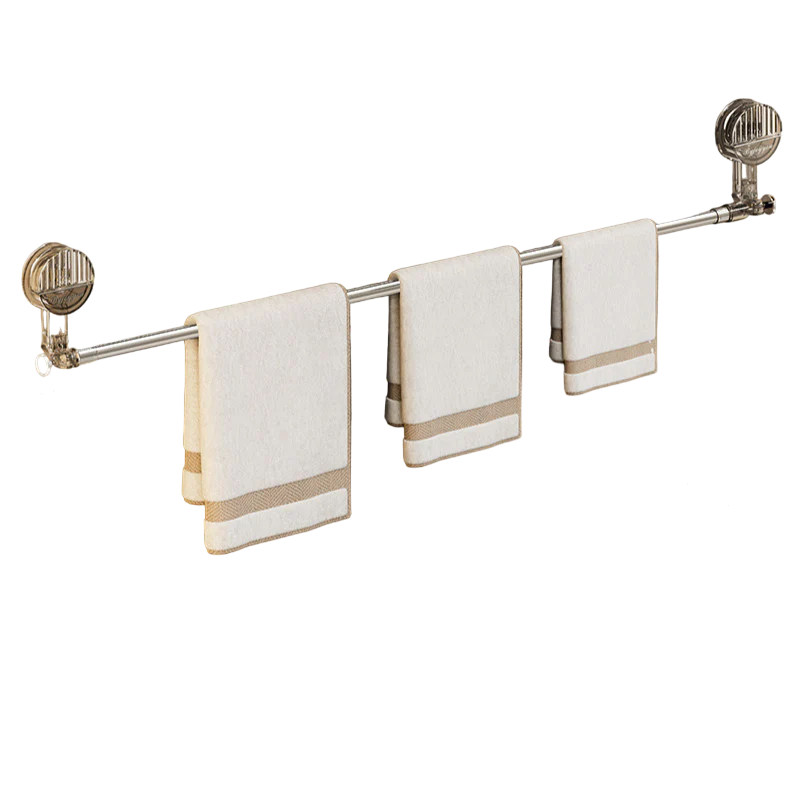 Extendable Suction Towel Rack with Hooks