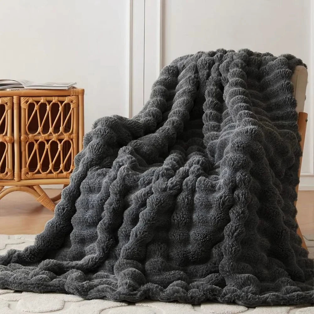 Faux fur throw blanket double-lined plush all-season – view 10