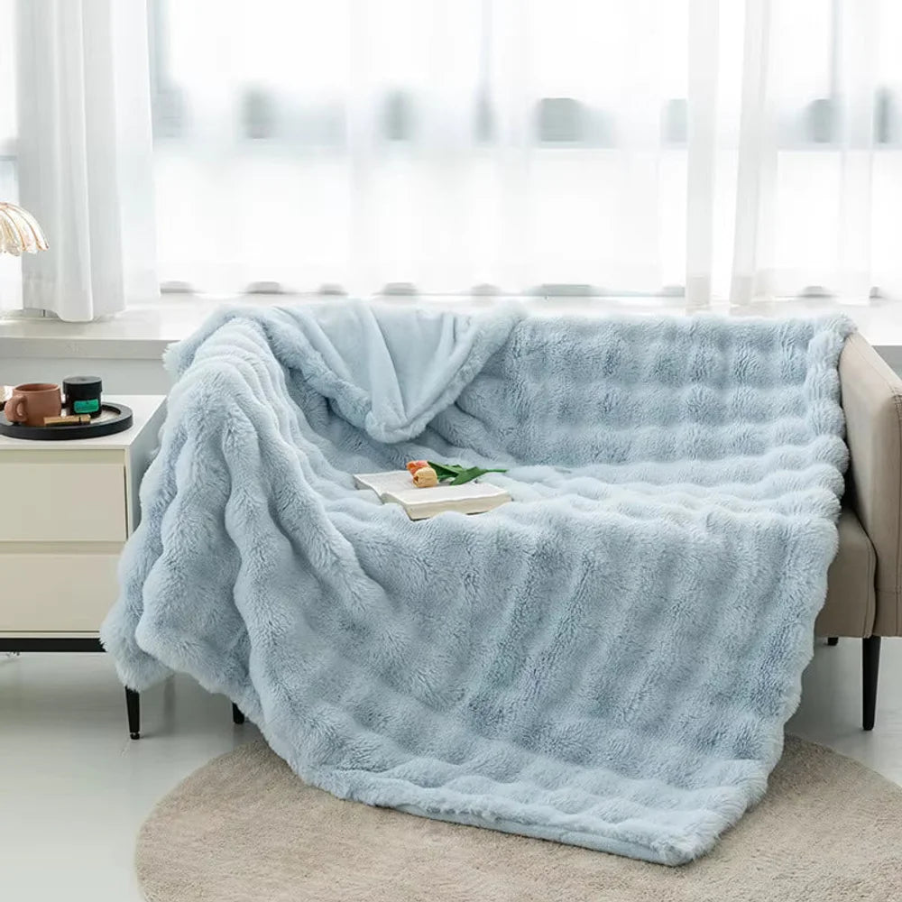 Faux fur throw blanket double-lined plush all-season – view 13