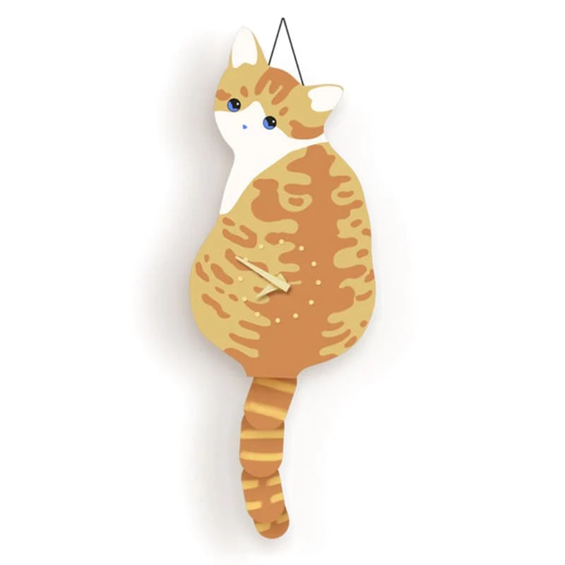 FelineTime - Cat Wagging Tail Wall Clock