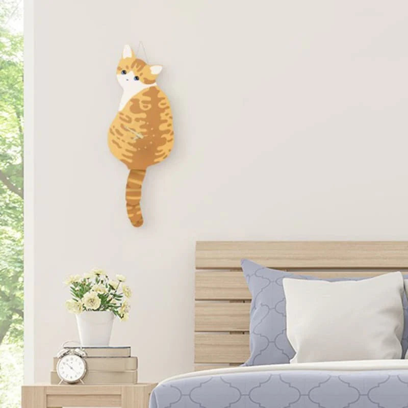 FelineTime - Cat Wagging Tail Wall Clock