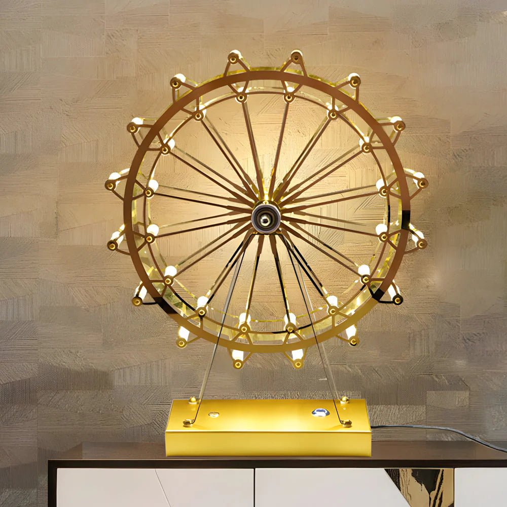 Ferris Wheel Gold Iron Table Lamp - Lattea Global