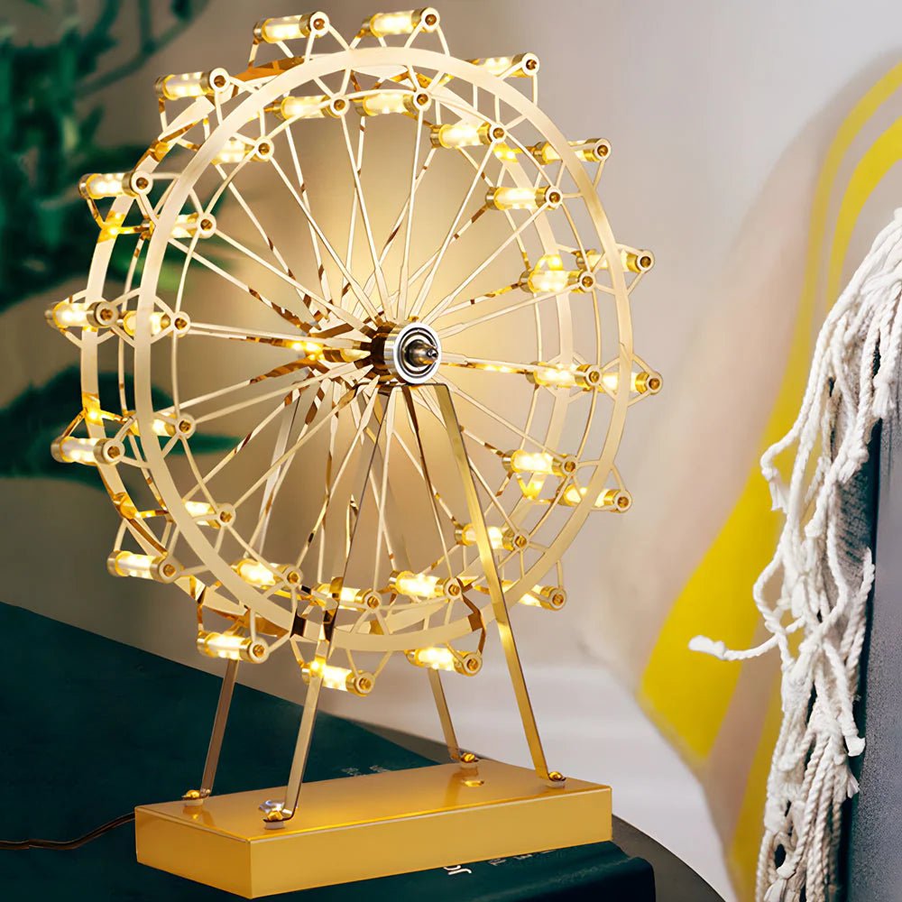 Ferris Wheel Gold Iron Table Lamp - Lattea Global