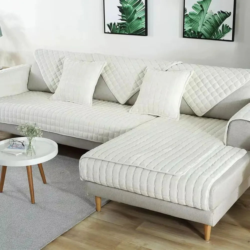 Flannel sofa cushion cover non-slip thickened plush - view 11