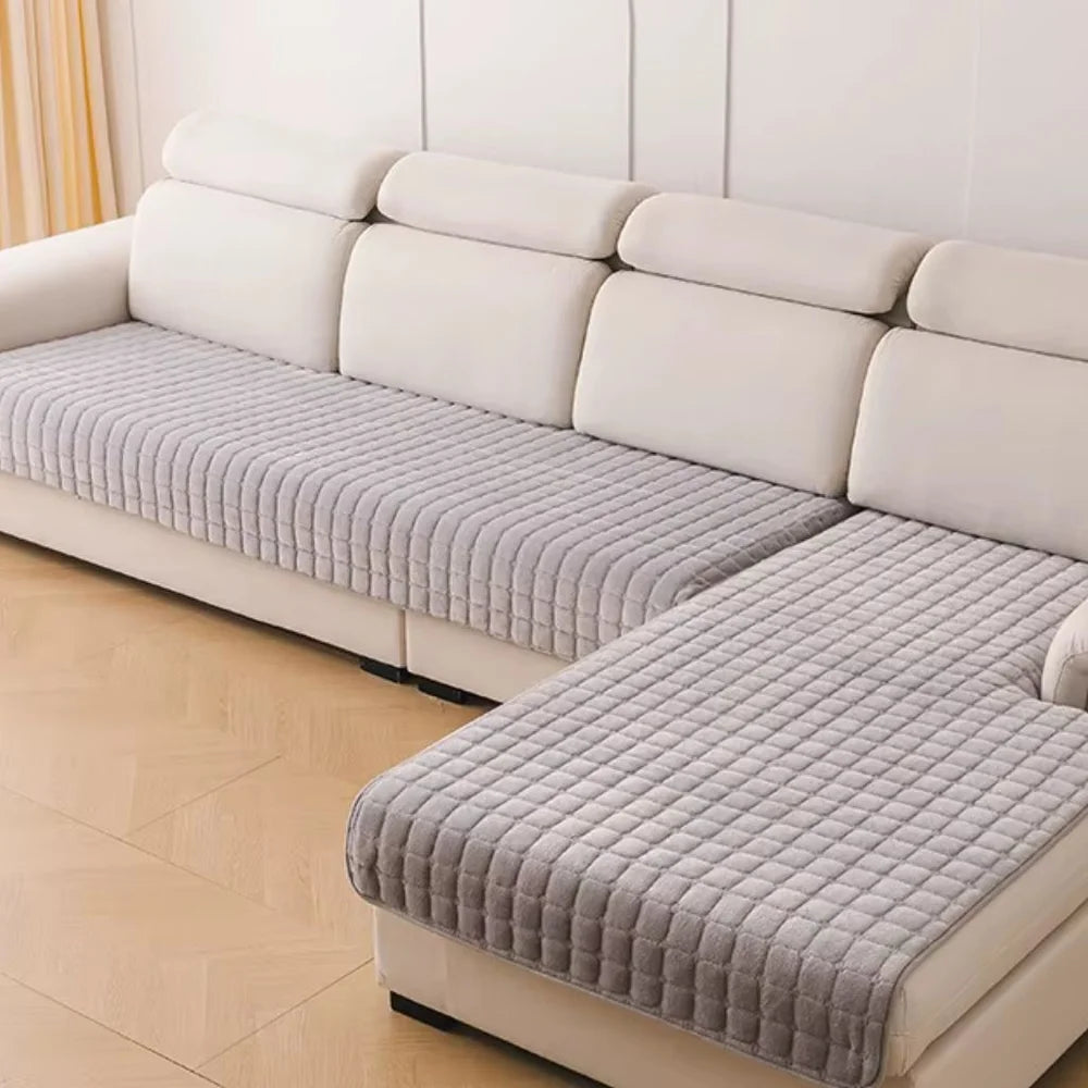 Flannel sofa cushion cover non-slip thickened plush - view 18