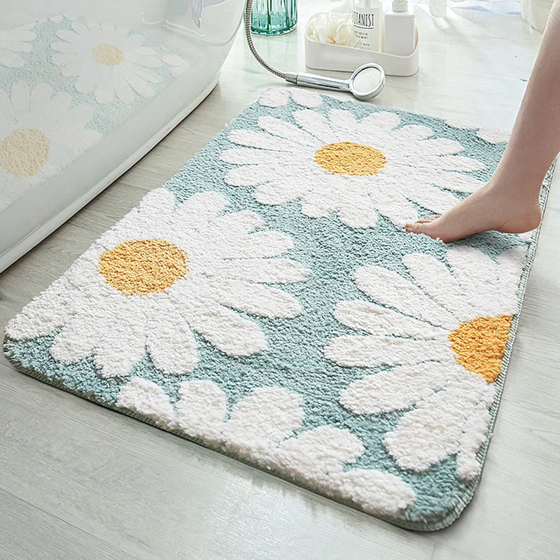 Floral Bath Mat – Soft & Quick-Dry Comfort