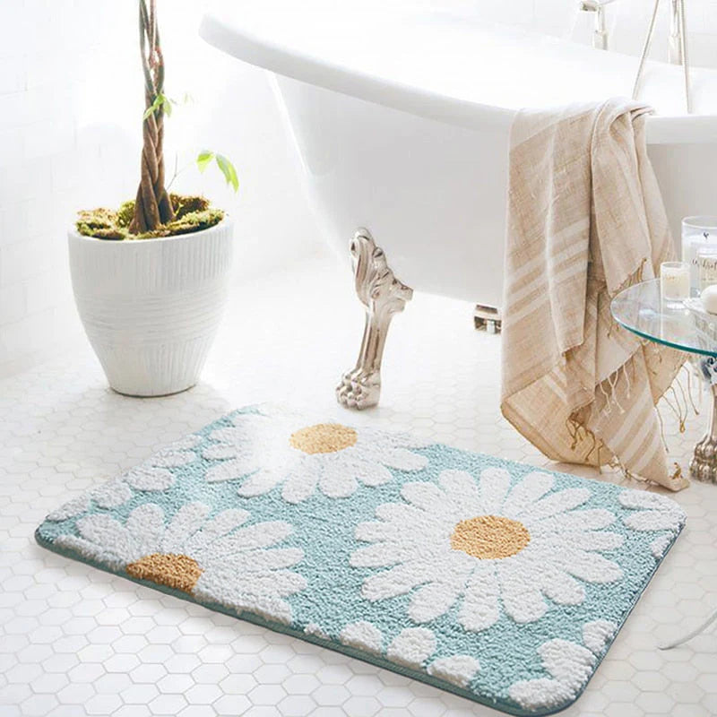 Floral Bath Mat – Soft & Quick-Dry Comfort