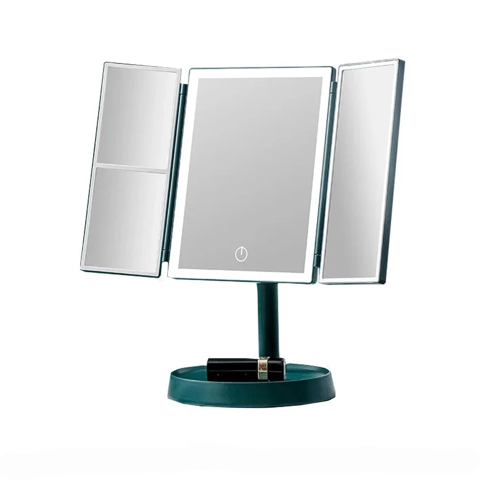 Foldable makeup magnifying mirror with led light 3 tone dimmable – view 15