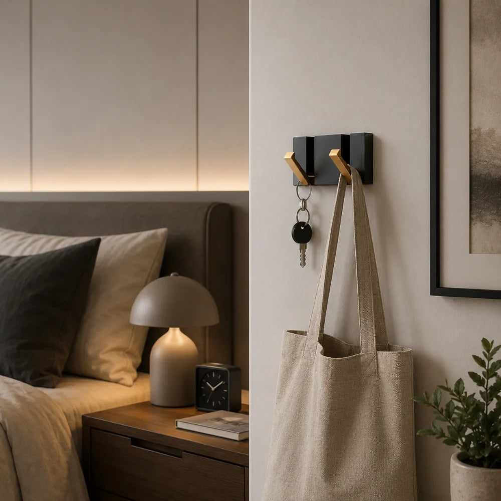 Foldable wall hook minimalist stainless steel 2 to 6 hooks – view 3