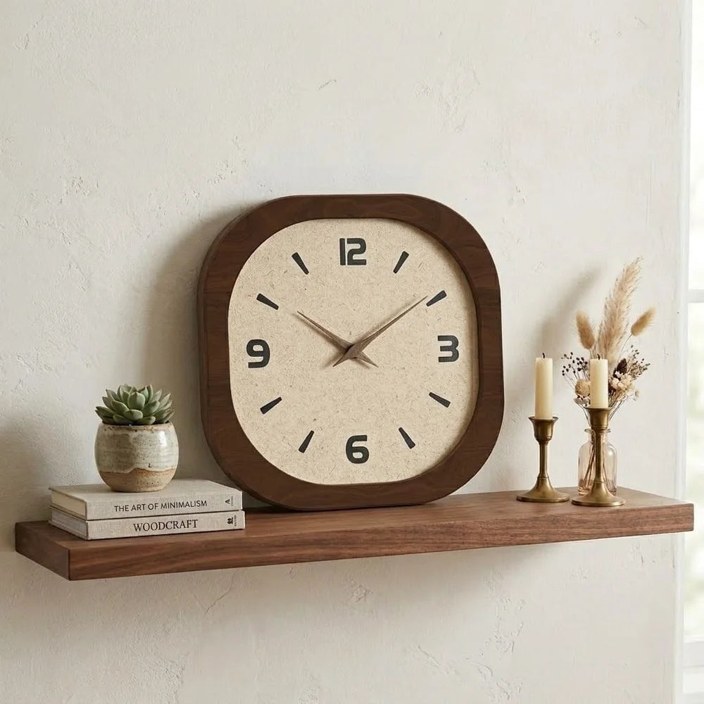 French vintage wooden style wall clock - large minimalist – view 3