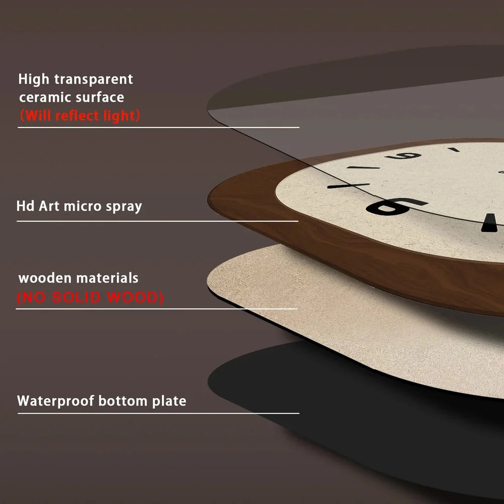 French vintage wooden style wall clock - large minimalist – view 6