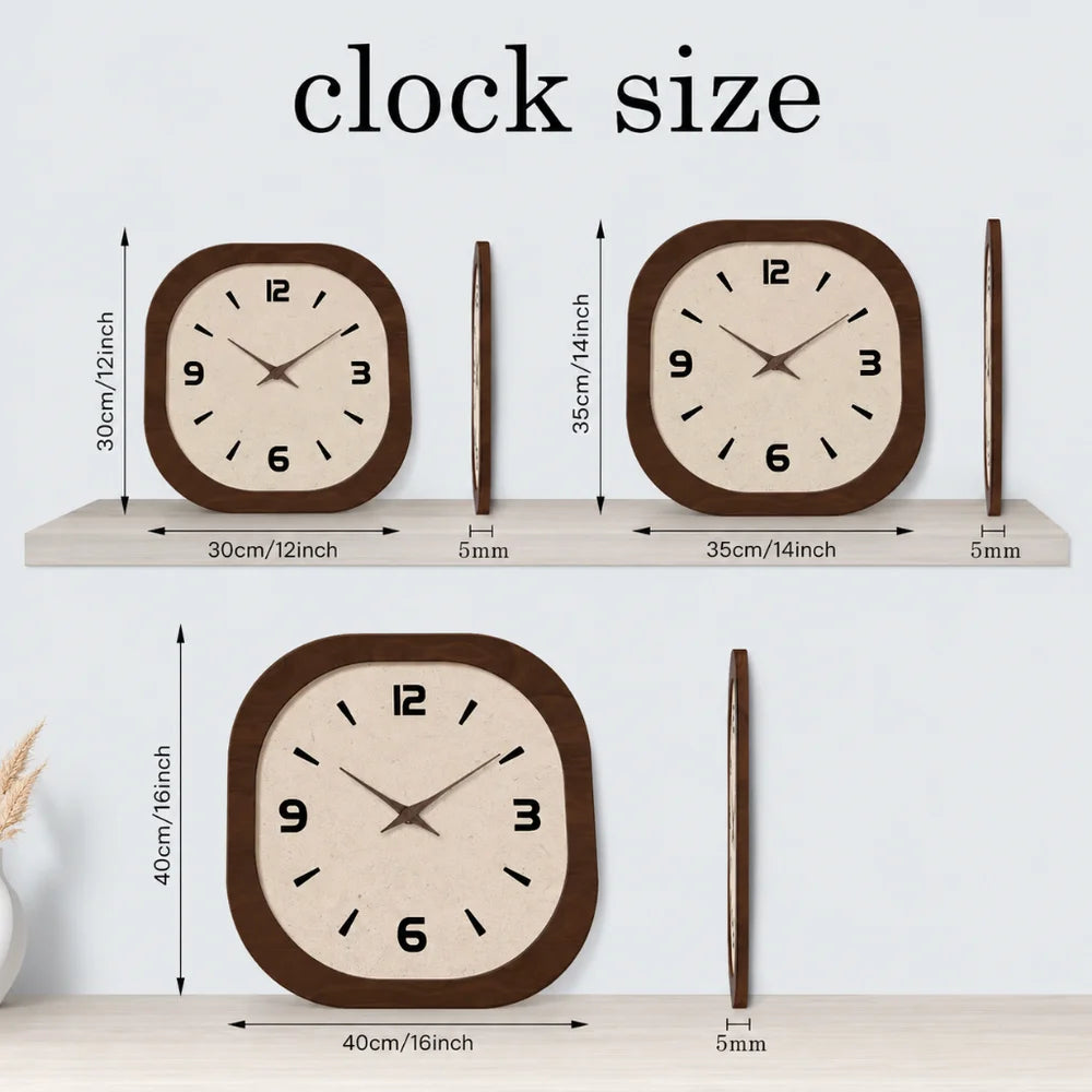 French vintage wooden style wall clock - large minimalist – view 15