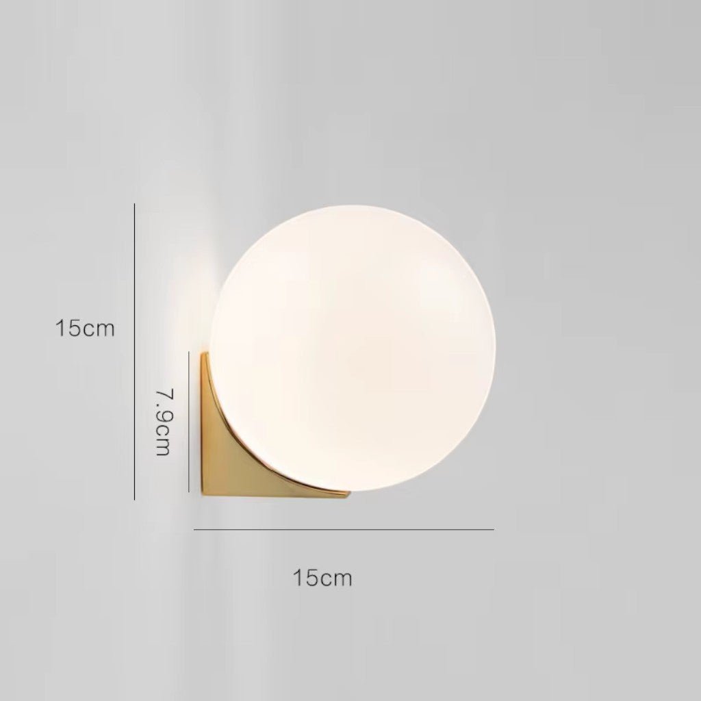 Frosted Glass Ball Wall Light - Japandi Minimalist LED Sconce - Lattea Global