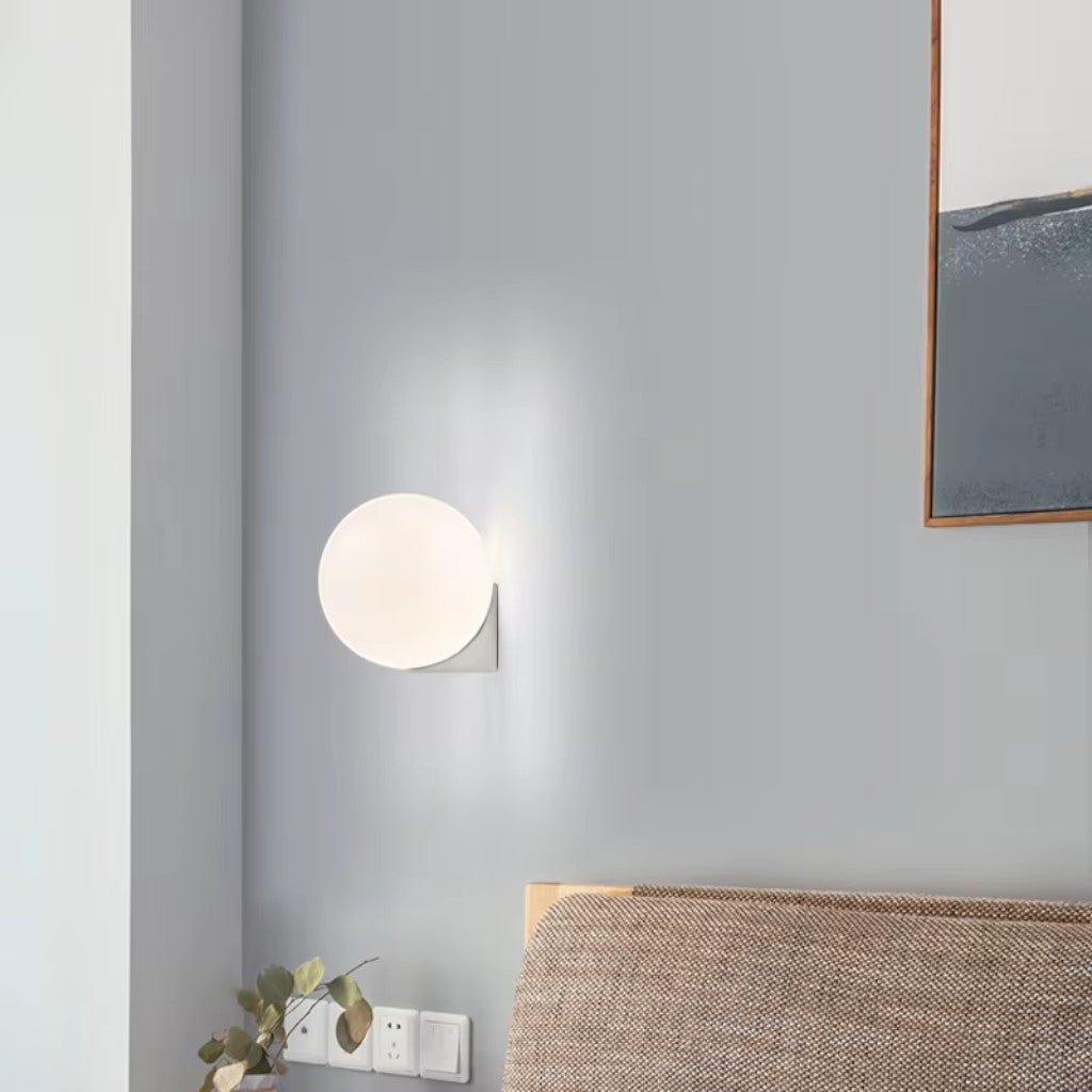 Frosted Glass Ball Wall Light - Japandi Minimalist LED Sconce - Lattea Global