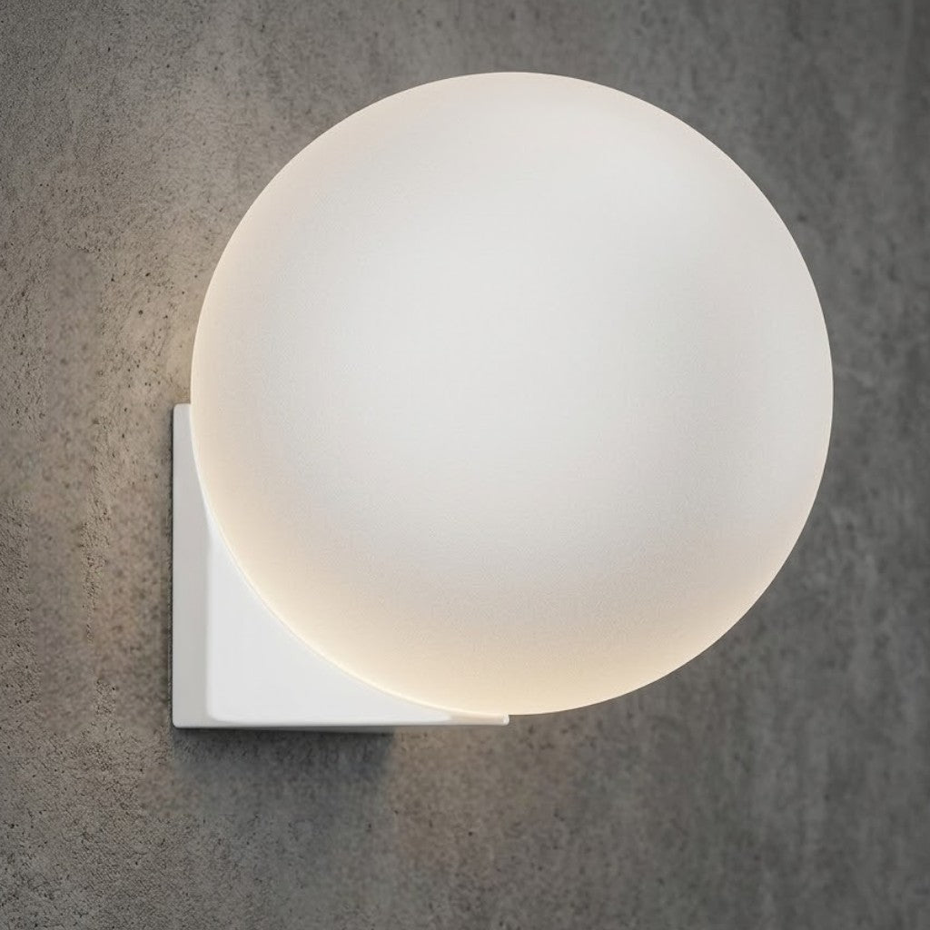 Frosted Glass Ball Wall Light - Japandi Minimalist LED Sconce - Lattea Global