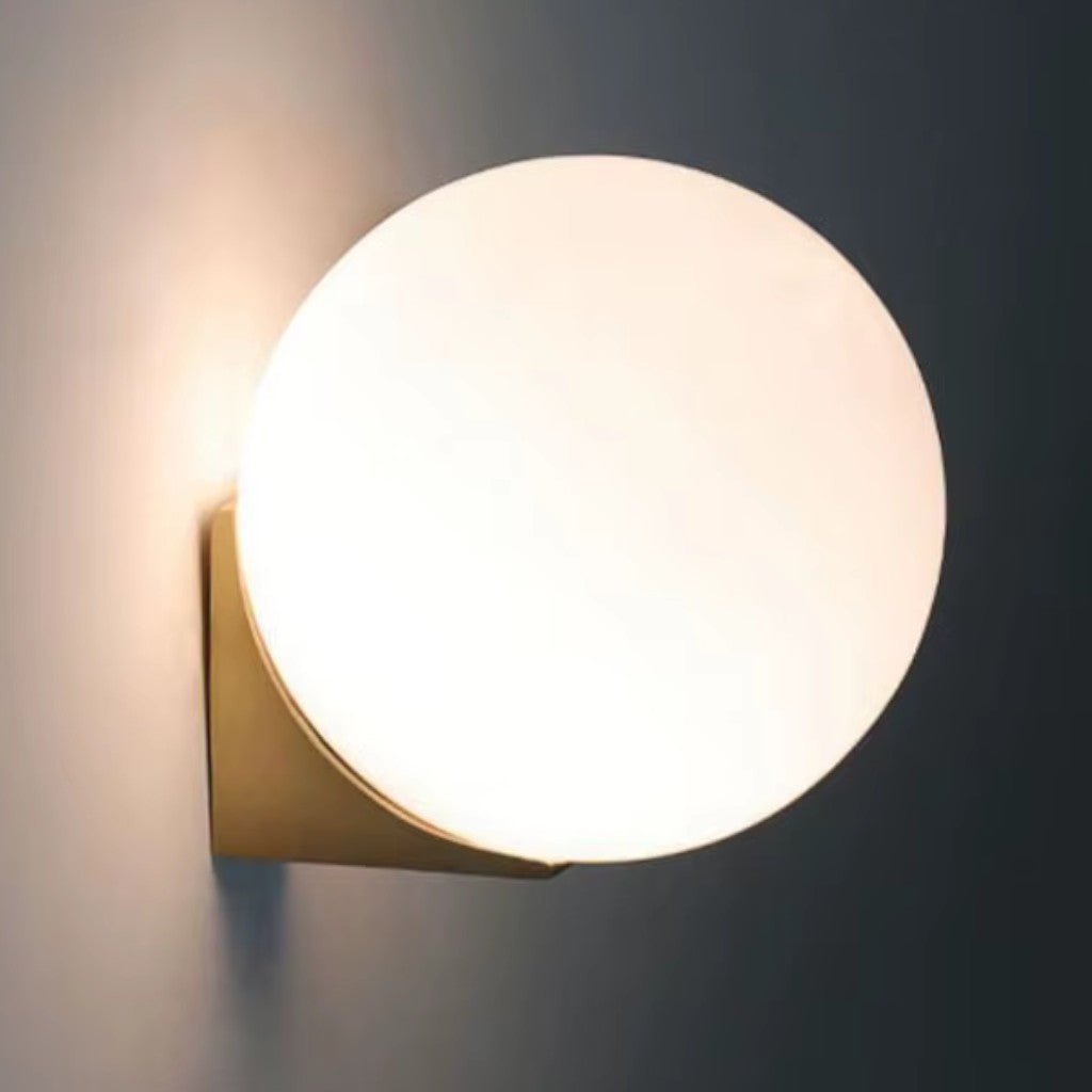 Frosted Glass Ball Wall Light - Japandi Minimalist LED Sconce - Lattea Global