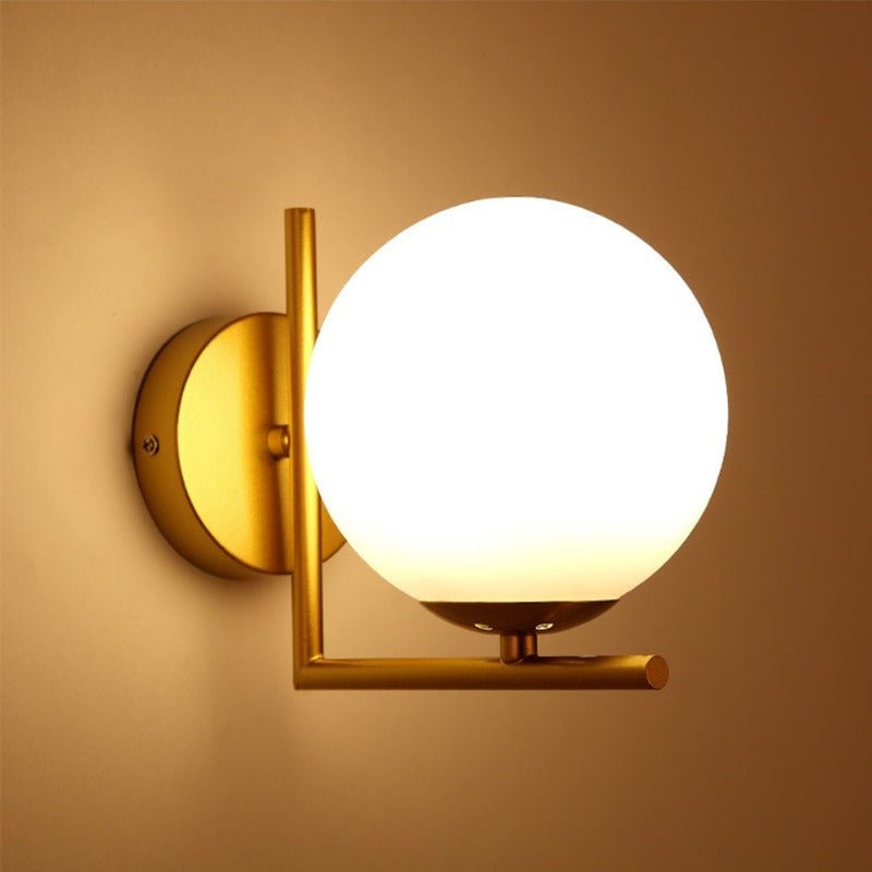 Glass Orb Wall Sconce with Metal Frame - Lattea Global