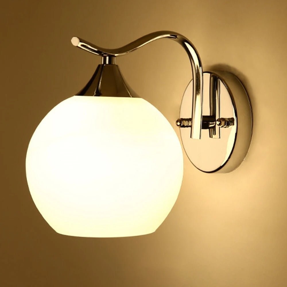 Glass Orb Wall Sconce with Metal Frame - Lattea Global