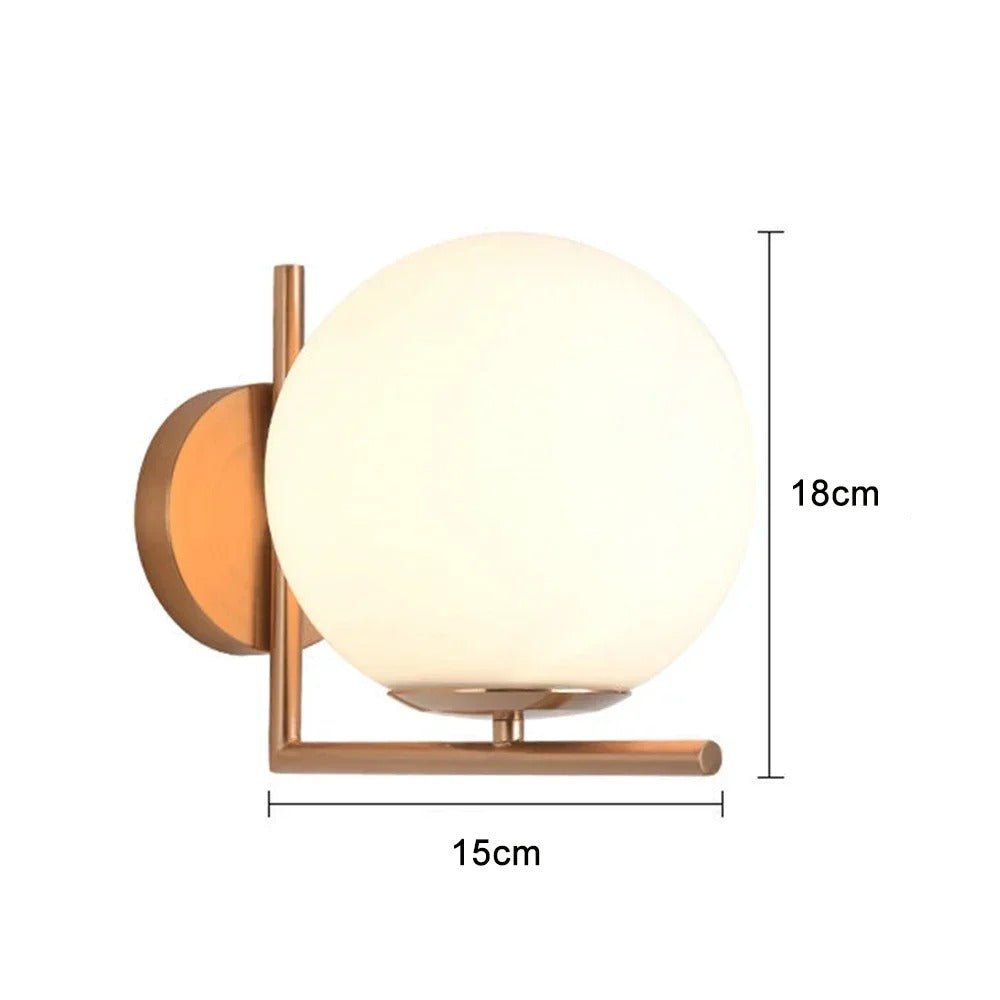 Glass Orb Wall Sconce with Metal Frame - Lattea Global