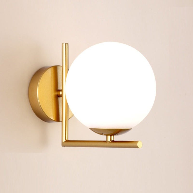 Glass Orb Wall Sconce with Metal Frame - Lattea Global