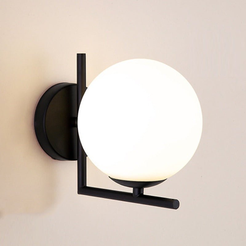 Glass Orb Wall Sconce with Metal Frame - Lattea Global